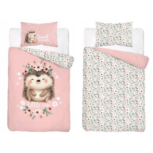 Pamut ágynemű huzat 90*120 cm - Süni púderrózsaszín 