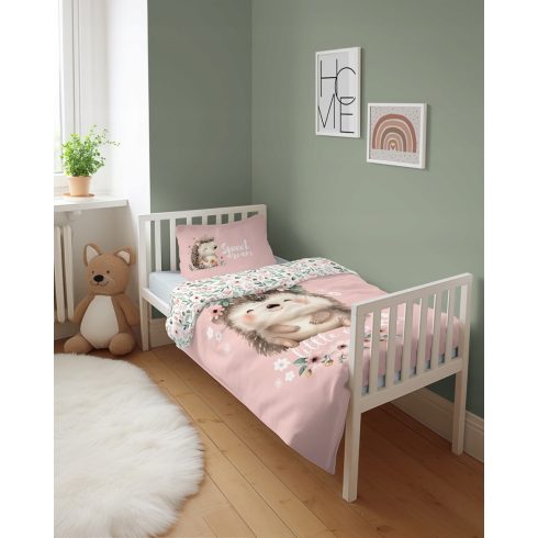 Pamut ágynemű huzat 90*120 cm - Süni púderrózsaszín 