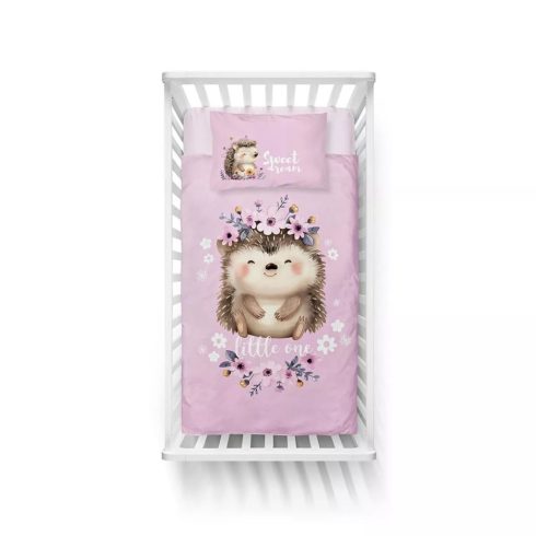 Pamut ágynemű huzat 100*135 cm - Süni rózsaszín