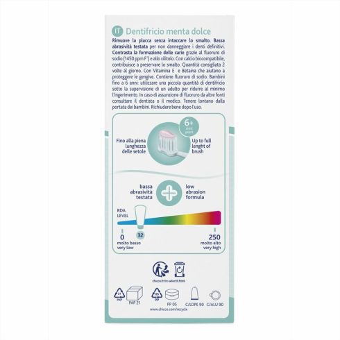 Chicco Menta ízű fogkrém fluoridos 50 ml xilittel 6 év+