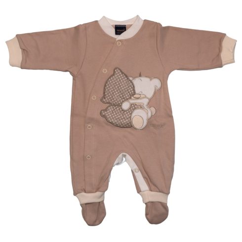 Trimex pamut, elöl patentos rugdalózó (50) mogyoró párnás maci