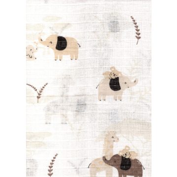 Mintás textil pelenka 1db-os - elefánt és barátai