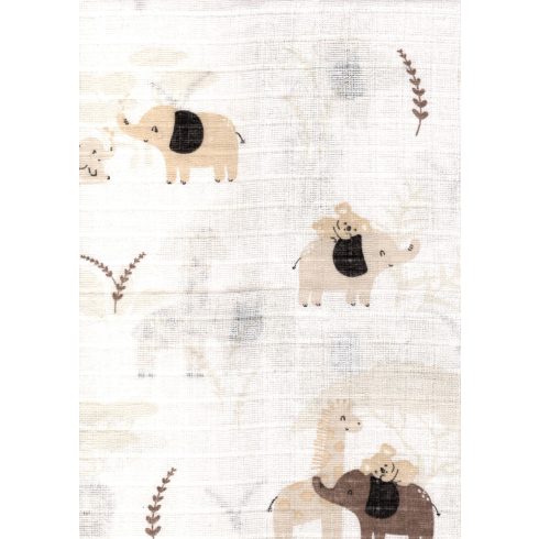 Mintás textil pelenka 1db-os - elefánt és barátai