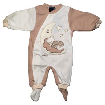   Trimex pamut, elöl patentos rugdalózó (62) mogyoró/natúr holdon alvó maci 