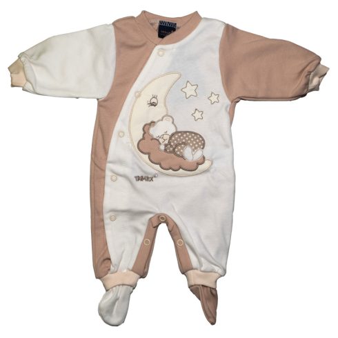 Trimex pamut, elöl patentos rugdalózó (62) mogyoró/natúr holdon alvó maci 