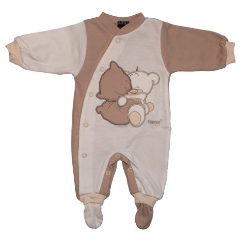 Trimex pamut, elöl patentos rugdalózó (62) mogyoró/natúr párnás maci