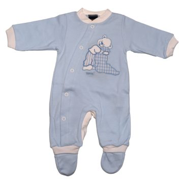   Trimex pamut hosszú ujjú elöl patentos rugdalózó (44) álmos maci