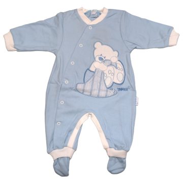   Trimex pamut hosszú ujjú elöl patentos rugdalózó (56) kék álmos maci