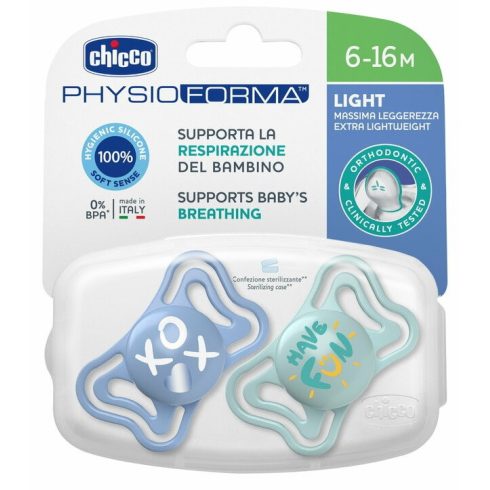 Chicco Physio Forma Light szilikon cumi 2 db, 6-16 hó zöld/kék