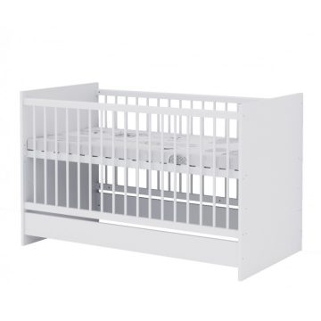  Baby Shop Basic 70×140-es átalakítható babaágy - bordázott fehér  