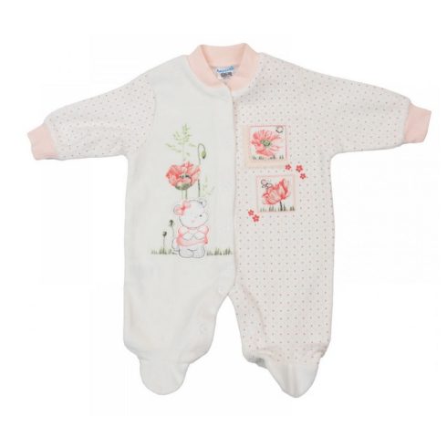 Hosszú ujjú plüss rugdalózó (62) - Barack/Macis