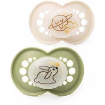   MAM Original Night 16 hó+ szilikon nyugtató cumi 2 db - nyuszi/bolygó