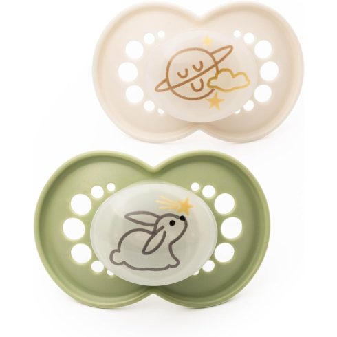 MAM Original Night 16 hó+ szilikon nyugtató cumi 2 db - nyuszi/bolygó