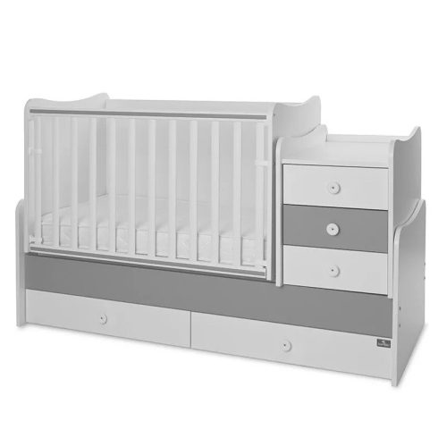 Lorelli Maxi Plus kombi ágy 70x160 - White/Stone Grey ÚJ 