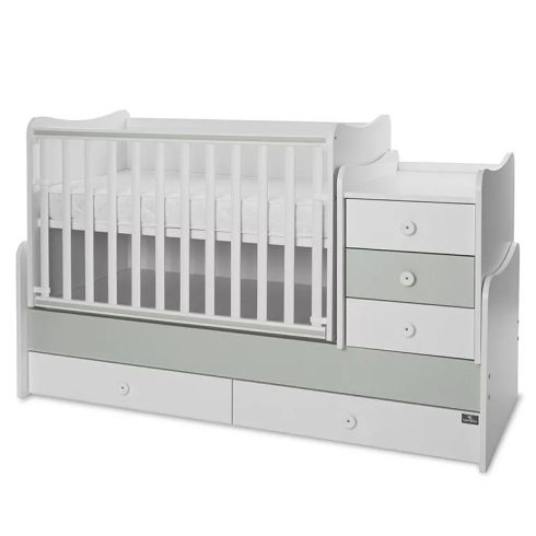 Lorelli Maxi Plus kombi ágy 70x160 - Milky & Milky Green ÚJ 