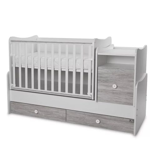 Lorelli Trend PLUS kombi ágy 70x165 - White & Artwood ÚJ 