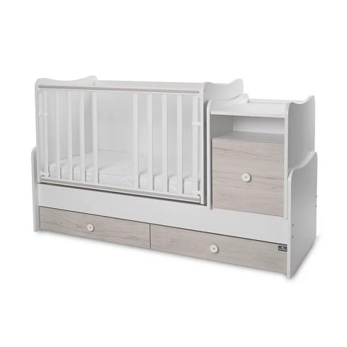 Lorelli Trend PLUS kombi ágy 70x165 - White & Light Oak ÚJ
