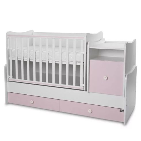 Lorelli Trend PLUS kombi ágy 70x165 - White & Orchid Pink ÚJ 