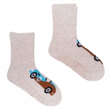 Yo!club ABS csúszásgátlós zokni (20-22) - bézs autó 