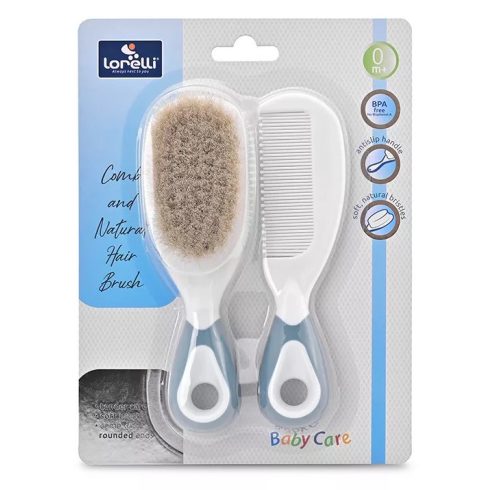 Lorelli Fésű és hajkefe természetes sörtékkel - moonlight blue 