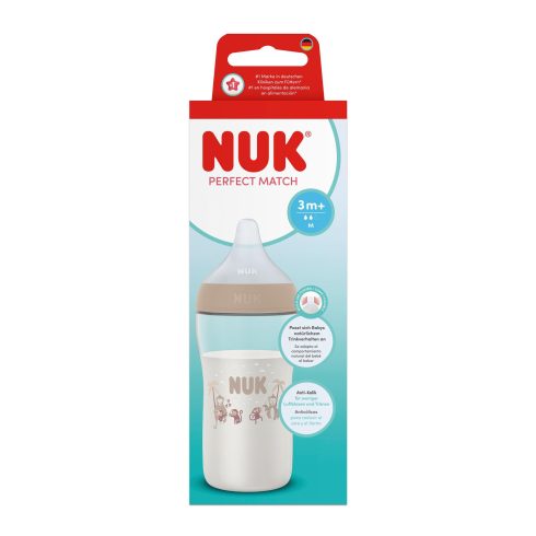 NUK Perfect Match Temperature Control cumisüveg 260 ml 3+hó - Majom 