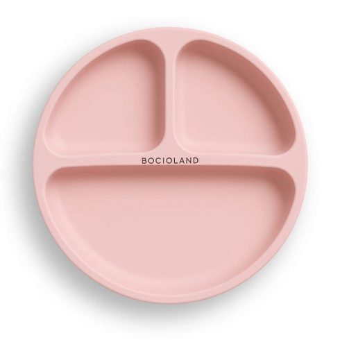 Bocioland szilikon osztott tányér tapadókoronggal  6m+ rózsaszín