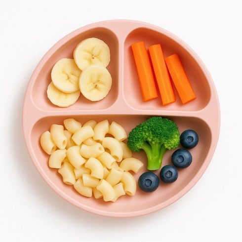 Bocioland szilikon osztott tányér tapadókoronggal  6m+ rózsaszín