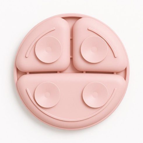 Bocioland szilikon osztott tányér tapadókoronggal  6m+ rózsaszín