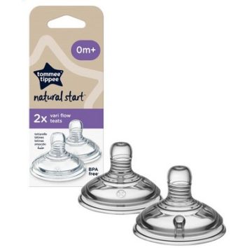   Tommee Tippee Natural Start 2db-os Változtatható átfolyású etetőcumi 0 hó+
