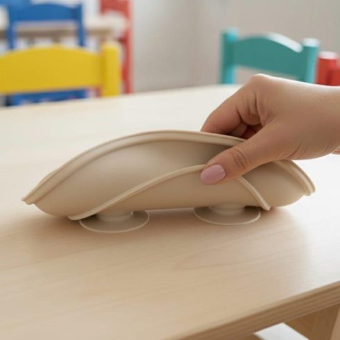 Bocioland szilikon osztott tányér tapadókoronggal  6m+ bézs