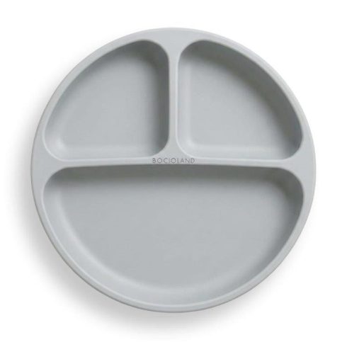 Bocioland szilikon osztott tányér tapadókoronggal  6m+ szürke