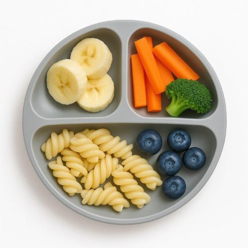 Bocioland szilikon osztott tányér tapadókoronggal  6m+ szürke