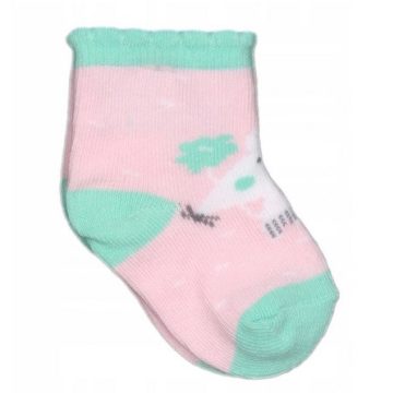 Yo! Baby pamut zokni 6-9 hó - rózsaszín/zöld egeres