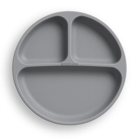 Bocioland szilikon osztott tányér tapadókoronggal  6m+ s.szürke