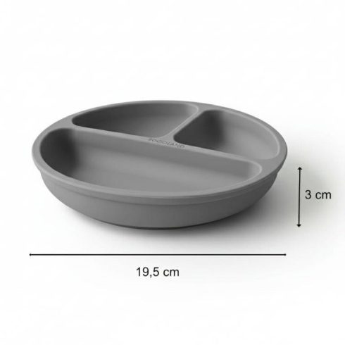 Bocioland szilikon osztott tányér tapadókoronggal  6m+ s.szürke