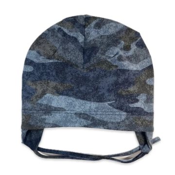 Minimanó Pamut kötős sapka (48) - Kék Terepmintás