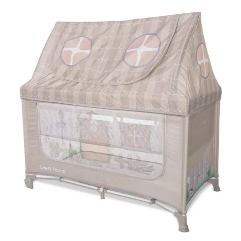 Lorelli Sweet Home 2, multifunkciós utazóágy tetővel - Beige 