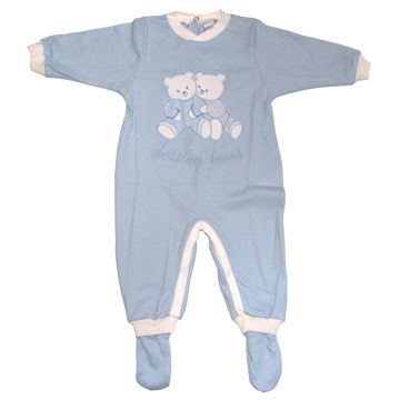   Trimex pamut hosszú ujjú rugdalózó (68) kék ölelő macik