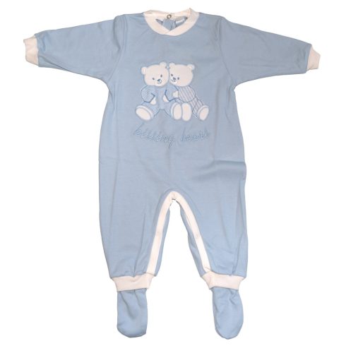 Trimex pamut hosszú ujjú rugdalózó (68) kék ölelő macik