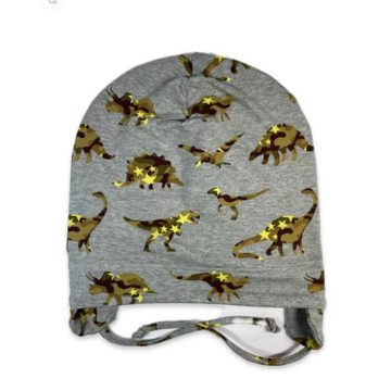 Minimanó Pamut kötős sapka (48) - Szürke Dínó