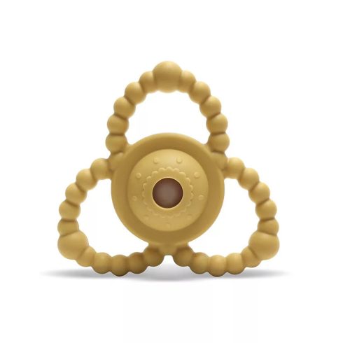 Lorelli Természetes szilikon csörgő-rágóka - Yellow 