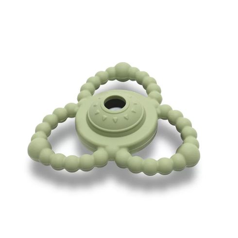 Lorelli Természetes szilikon csörgő-rágóka - Fresh Green 