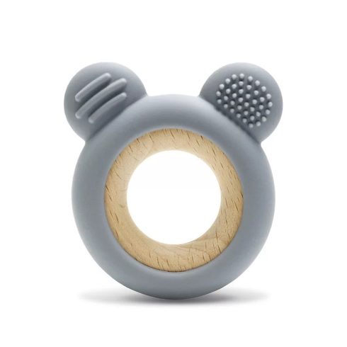 Lorelli Maci szilikon és bükkfa rágóka - Grey 