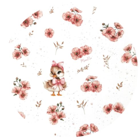 Baby Shop 60*120 cm pamut,gumis lepedő - rózsaszín kacsa 