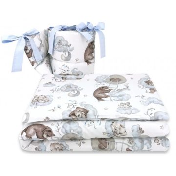   Baby Shop 3 részes ágynemű garnitúra - Felhőn alvó állatok kék