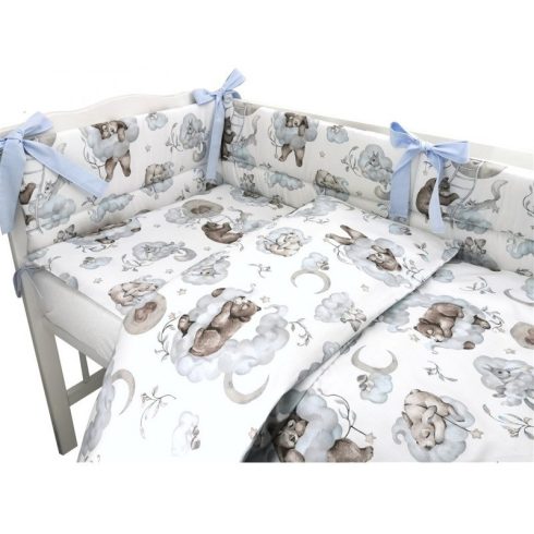 Baby Shop 3 részes ágynemű garnitúra - Felhőn alvó állatok kék