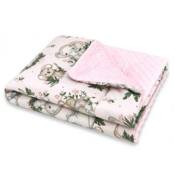   Baby Shop Minky-vászon takaró 75*100 cm  - Baba állatok rózsaszín 