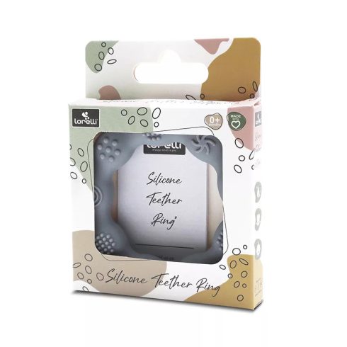Lorelli Természetes szilikon rágóka karika - Grey 