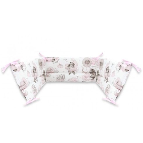Baby Shop fejvédő kiságyba - Felhőn alvó állatok rózsaszín 