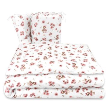   Baby Shop 3 részes ágynemű garnitúra - rózsaszín kacsa 